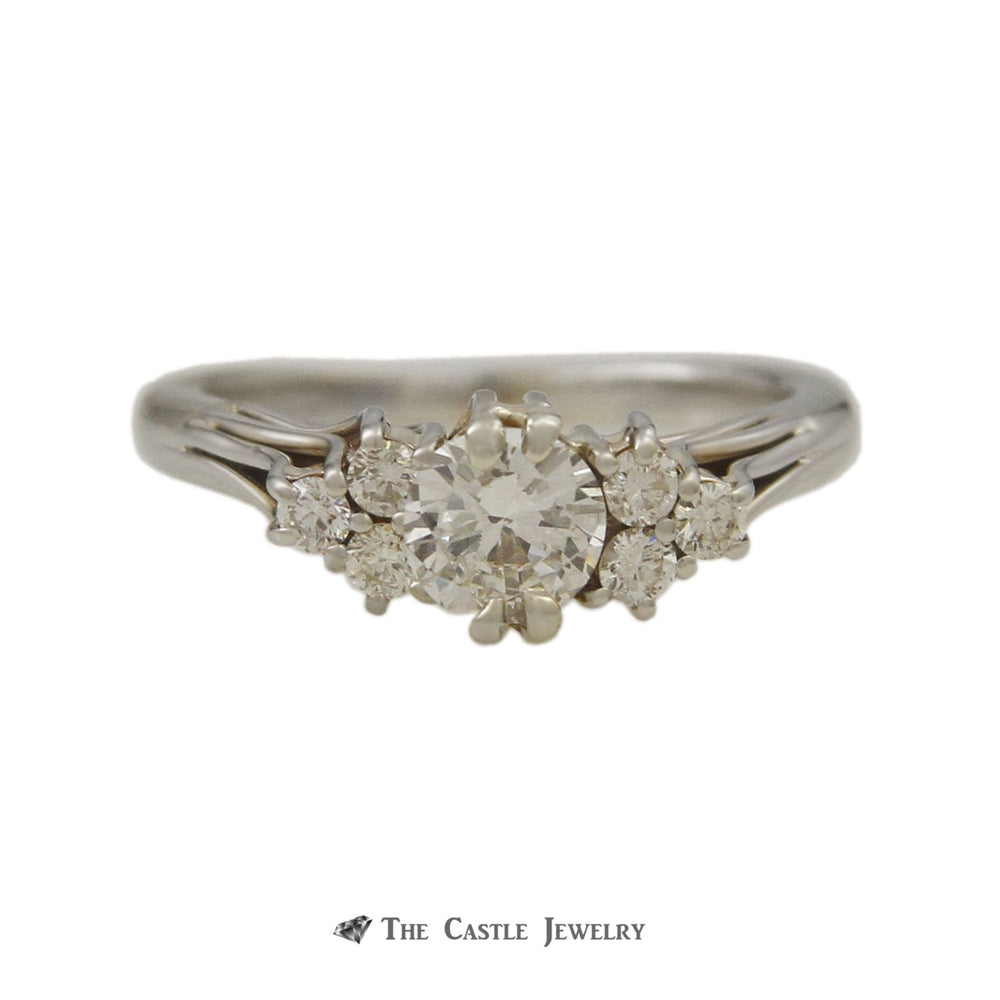 .65 Carat Round Diamond Engagement Ring 18K White Gold