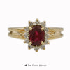 Oval Cut Ruby Ring with .25cttw Round Brilliant Cut Diamond Bezel & Cathedral Mounting - Thumbnail 1