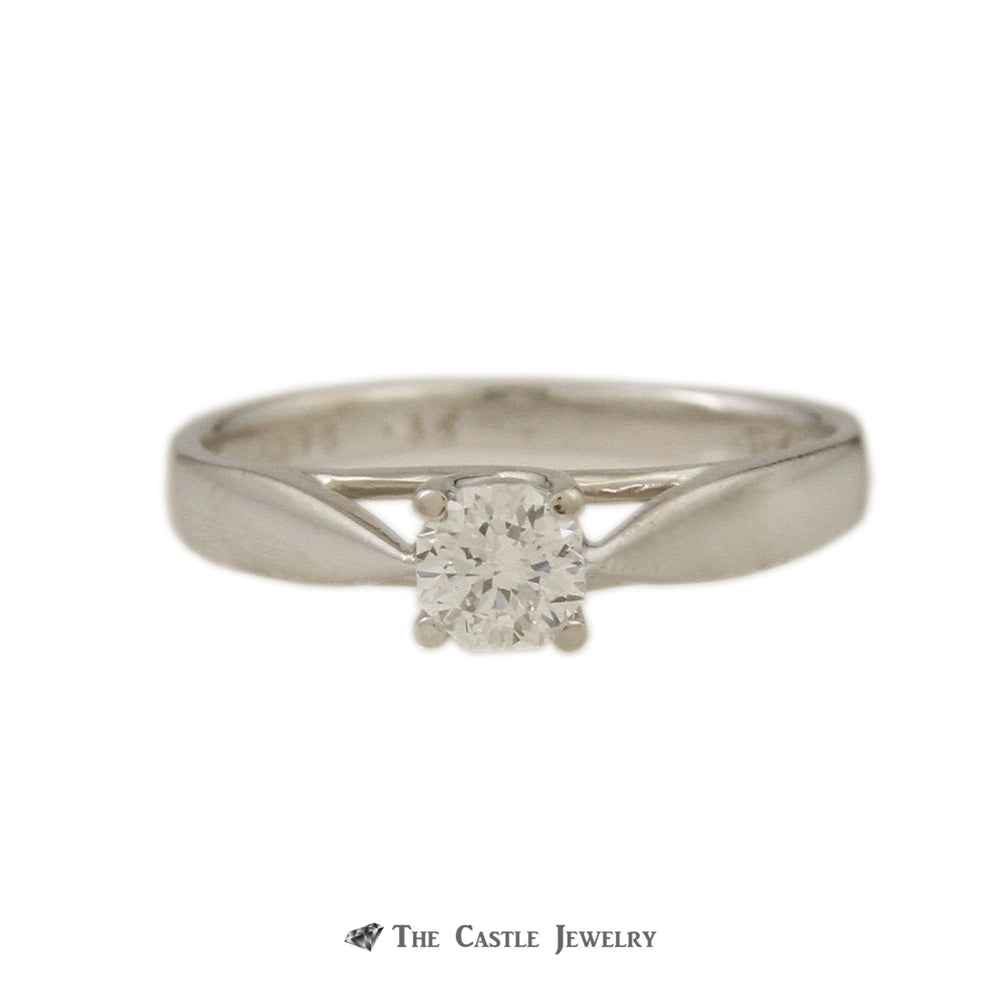 Octillion Cut 1/3ct SI1/F Diamond Engagement Ring in Platinum Mounting