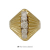 Domed Marquise Shaped .65cttw 5 Round Diamond Ring 18k Yellow Gold - Thumbnail 1