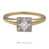 Square Illusion .25cttw. Round Diamond Cluster Ring in 14K Gold - Thumbnail 1