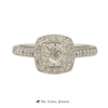 Cushion Cut 1.01ct Diamond Bridal Ring w/ Round Brilliant Cut Diamond Halo & Sides - Thumbnail 1
