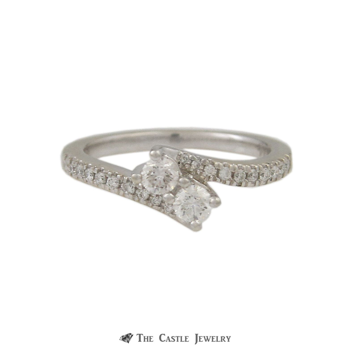 Ever Us .50cttw Diamond Two Stone Ring with Round Brilliant Cut Diamond Sides