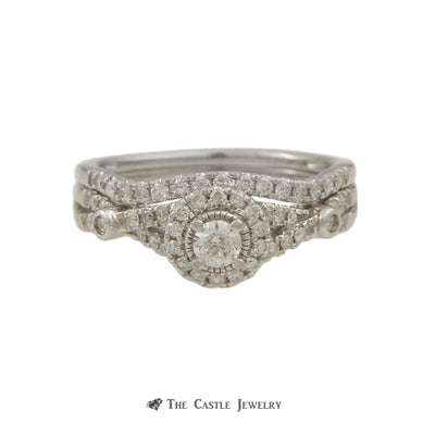 Round Diamond Bridal Set .65cttw 14K White Gold