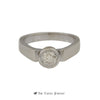 Bezel Set Round Brilliant Cut Diamond Engagement Ring with Cathedral Mounting in 14K White Gold - Thumbnail 1