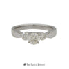 Round Brilliant Cut .35ct Diamond Engagement Ring w/ Round Diamond on Each Side - Thumbnail 1