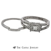Crown Collection .33cttw Princess Cut Diamond Bridal Set with Split Shank - Thumbnail 3