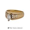 .85cttw Marquise Cut Diamond Bridal Set with Flat Set Diamond Accents in 14k Yellow Gold - Thumbnail 3
