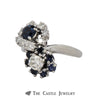 Infinity Diamond and Sapphire Ring in 14K White Gold - Thumbnail 3