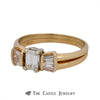 Emerald Cut Bridal Set with Baguette Accents Crafted in 14k Yellow Gold - Thumbnail 3