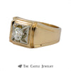 .50 Carat Old Mine Cut Gent's Diamond Ring In 14k Yellow Gold - Thumbnail 3