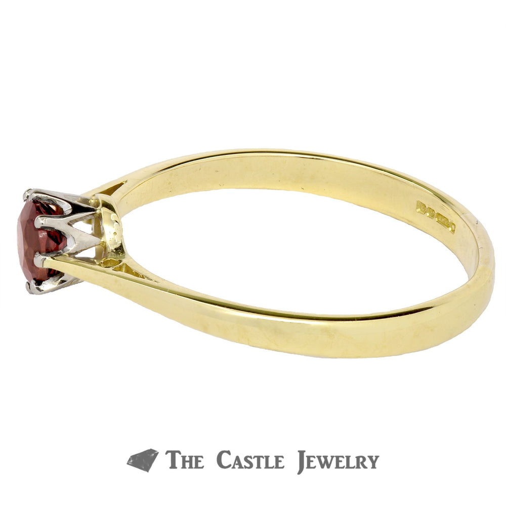Solitaire Pink Tourmaline Ring In 18K Yellow Gold
