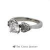 1.25cttw Diamond Engagement Ring with Baguette, Trillion and Round Cut Accents in 14k White Gold - Thumbnail 3