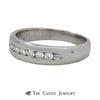 Channel Set Round Brilliant Cut Wedding Band in 14K White Gold - Thumbnail 3