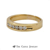 Gent's Channel-Set Round Brilliant Cut Diamond Wedding Band .35cttw In 18K Yellow Gold - Thumbnail 2