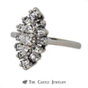 Marquise Shaped Cluster Ring in 14K White Gold - Thumbnail 3