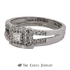 Crown Collection .33cttw Princess Cut Diamond Bridal Set with Split Shank - Thumbnail 4