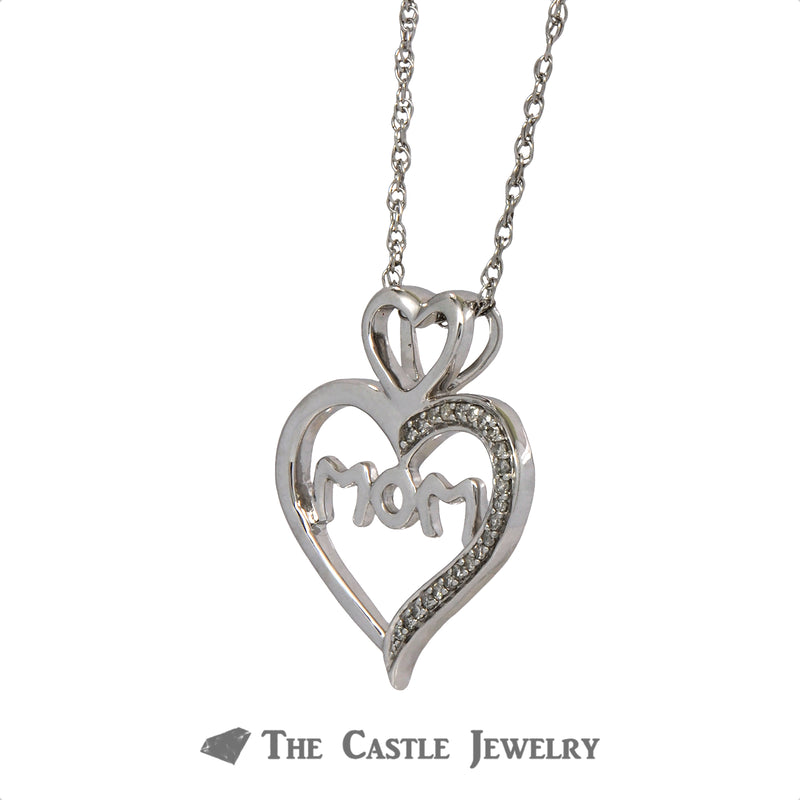 Diamond Mom Necklace for Mother's Day