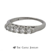 Five Prong Set Round Brilliant Cut Diamond Wedding Band in 14k White Gold - Thumbnail 3