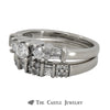 1 CTTW Round  And Baguette Cut Diamond Bridal Set 14K White Gold - Thumbnail 3
