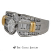 Two Tone Marquise Bridal Ring with Accents Diamonds - Thumbnail 3
