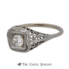 .33ct Round Diamond Solitaire Ring in Vintage Designed Mounting - Thumbnail 3